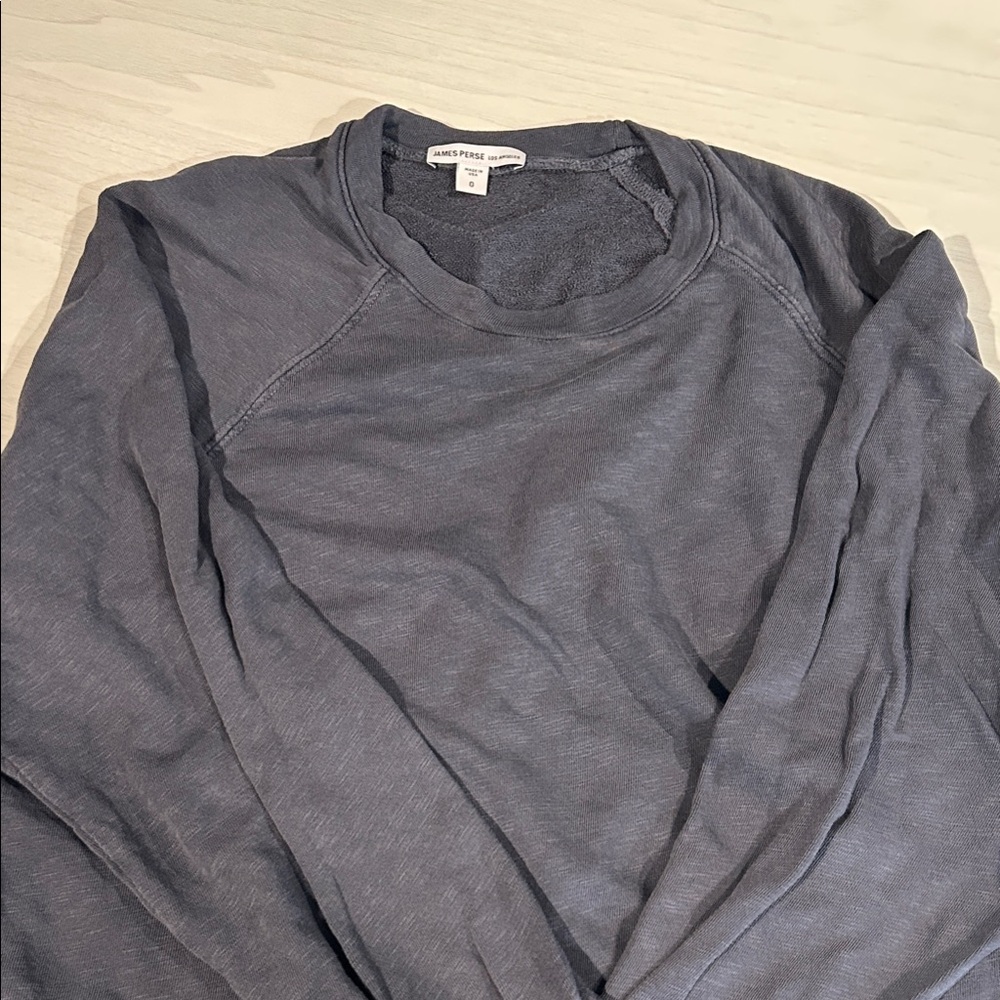 James Perse Slate Long Sleeve Lightweight sweatshirt